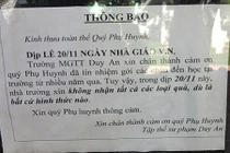 Tranh cãi trường mẫu giáo treo biển “không nhận quà ngày 20/11“