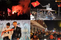 Phố Hà Nội rực pháo sáng đêm ĐT Việt Nam thắng trận