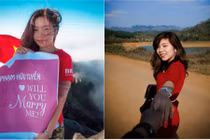 9X Cao Bằng giơ bảng cầu hôn bạn trai trên đỉnh Fansipan