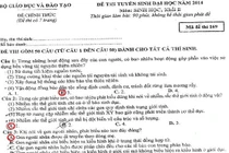 Gợi ý đáp án đề thi môn Sinh khối B 2014