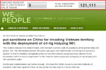 Người ký tên phản đối TQ sẽ nhận phản hồi từ Nhà Trắng