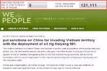 Người ký tên phản đối TQ sẽ nhận phản hồi từ Nhà Trắng