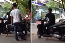 Xôn xao clip thanh niên đi SH giành khách của xe ôm