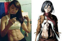 Xuất hiện cô gái “6 múi” giống hệt nhân vật hoạt hình