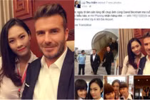 Tận mặt nữ tiếp viên xinh đẹp “tự sướng” cùng Beckham