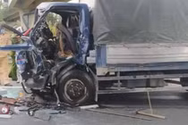 Xe tải tông đuôi xe bồn trên cao tốc HN –HP, tài xế tử vong
