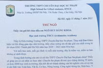 Hiệu trưởng trường chuyên Sư phạm gửi thư chiêu sinh học sinh giỏi cấp tỉnh