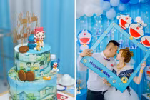 Cô dâu Bạc Liêu trang trí ăn hỏi theo phong cách Doraemon
