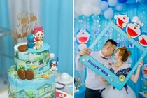 Cô dâu Bạc Liêu trang trí ăn hỏi theo phong cách Doraemon