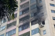 Hà Nội: Cháy lớn ở Làng QT Thăng Long, trạm cấp nước chữa cháy không có nước