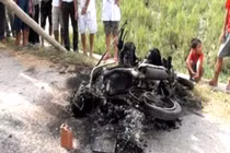 6 kẻ trộm chó bị dân đánh, đốt xe