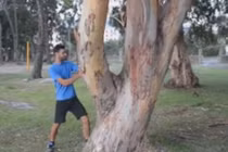 Thán phục chàng trai dùng tay không... cắt cành cây