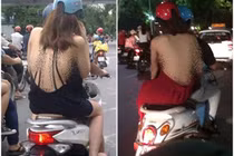 Ngán ngẩm những kiểu mặc trang phục hở lưng phản cảm trên phố