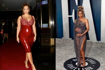 Sao Hollywood bụng bầu vượt mặt vẫn mặc váy bó sát, đeo cao gót