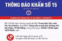 Bộ Y tế thông báo tìm người liên quan đến bệnh nhân COVID-19 tại Đà Nẵng