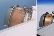 Video: Kinh hoàng vỏ động cơ máy bay rơi rụng giữa không trung