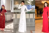 Ngắm những hình ảnh hoa hậu Việt diện áo dài cực kỳ duyên dáng