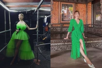 Mặc trang phục xanh lá “kén dáng”, mỹ nhân Việt sang chảnh ngút ngàn