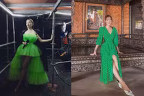 Mặc trang phục xanh lá “kén dáng”, mỹ nhân Việt sang chảnh ngút ngàn