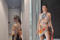 Thùy Tiên quấn khăn làm váy có 'bốc' như Lương Thùy Linh?