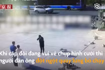 Video: Lính cứu hỏa bỏ chạy khi nghe tiếng còi báo cháy lúc chụp hình cưới