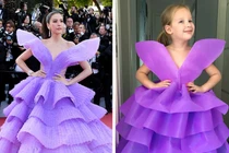 Cô bé 6 tuổi gây sốt khi bắt chước thời trang thảm đỏ của các mỹ nhân thế giới