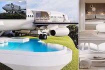 Xác máy bay Boeing 737 trên vách đá biến thành khách sạn