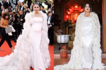 Cười tế ghế màn "đạo" trang phục người nổi tiếng bằng... thực phẩm