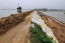 Chương Mỹ: Mực nước các sông dâng cao ở mức nguy hiểm