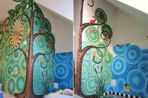 Những kiểu tường trang trí nhà nghệ thuật bằng gốm sứ