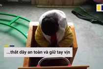 Video: “Ông bố quốc dân” tự tay làm tàu lượn siêu tốc cho con