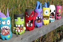 Trang trí vườn đẹp với chai nhựa tự chế