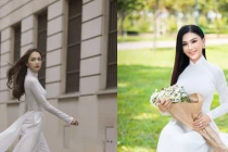 Mỹ nhân chuyển giới Vbiz trong tà áo dài trắng