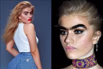 Thời trang gợi cảm của người mẫu có cặp lông mày sâu róm