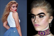 Thời trang gợi cảm của người mẫu có cặp lông mày sâu róm