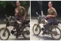 Thót tim cảnh “thánh đi xe máy” di chuyển không cần lái