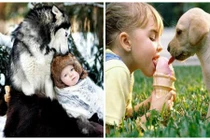 Chùm ảnh siêu dễ thương của bé và thú cưng