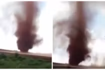 Xem lốc xoáy đỏ bí ẩn kinh hoàng trên bầu trời Trung Quốc