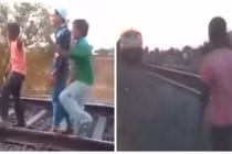 Trẻ trâu đón đầu tàu hỏa để thể hiện và cái kết đắng