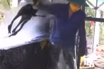 Kinh hãi phát hiện cơ sở nhổ lông vịt bằng hóa chất đen xì