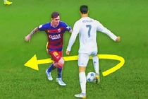 Tình huống tranh chấp bóng cực "chất" giữa Ronaldo và Messi 