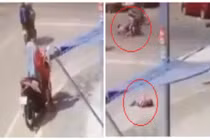 Vô tình vặn ga, bé trai bị xe máy chèn qua người