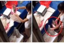 Người bán tráo đổi túi hàng trước mặt khách gây xôn xao