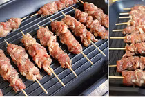 Cách xiên thịt hàng loạt nhanh, đều cực sáng tạo