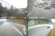 Lái mô tô hùng hổ vác dao rượt theo chém taxi và cái kết đắng