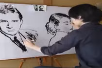 Dùng 2 tay vẽ cùng lúc 2 bức tranh đẹp khó tin