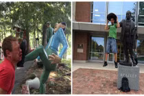 Muôn kiểu chụp ảnh tự sướng với tượng (9)