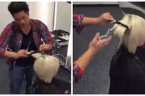 Video cắt tóc như múa kéo gây tò mò