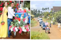 Bật mí chuyện tình của cặp đôi rước dâu bằng công nông