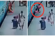 Kinh hoàng tàu hỏa “nuốt” người phụ nữ xuống đường ray